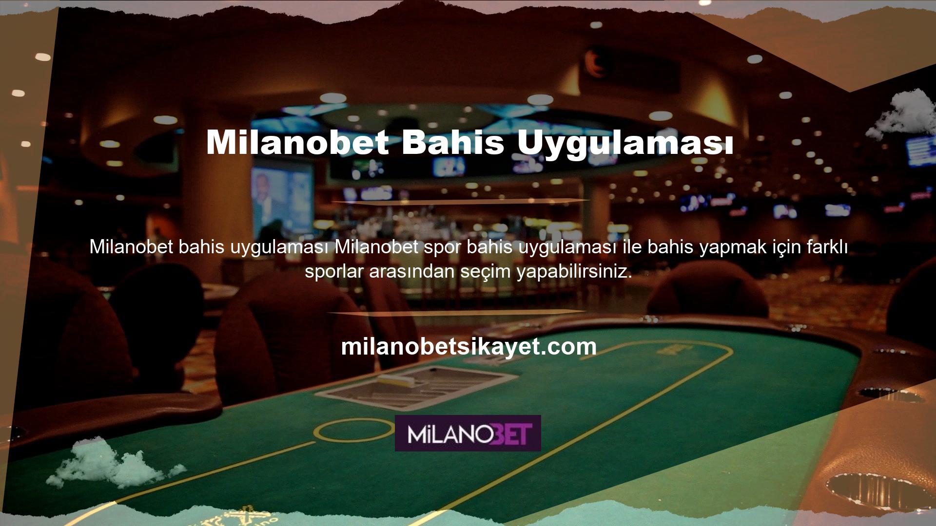 Herhangi bir spora bahis koyabilirsiniz